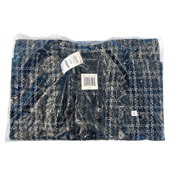 INC Two-Tone Contrast Tweed Kimono Black NWT Black White ONE SIZE - Picture 2 of 2
